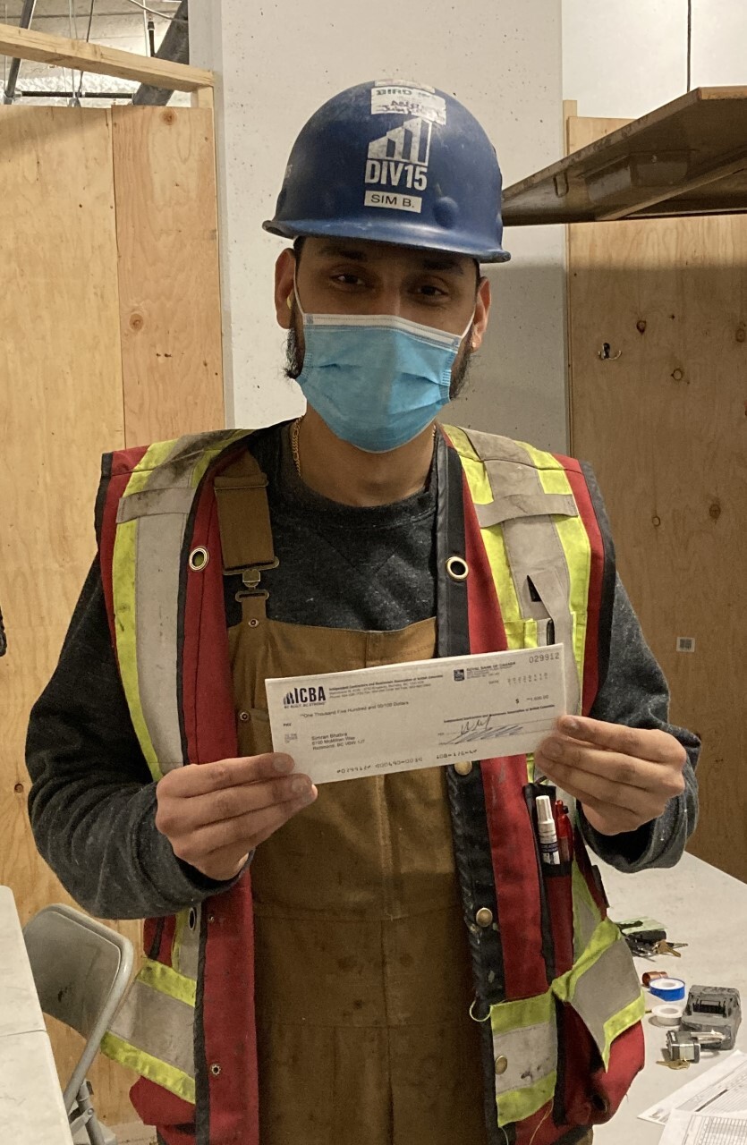 ICBA SAFETY MERITS AWARD WINNER #1: Simran Bhabra of Division 15 Mechanical