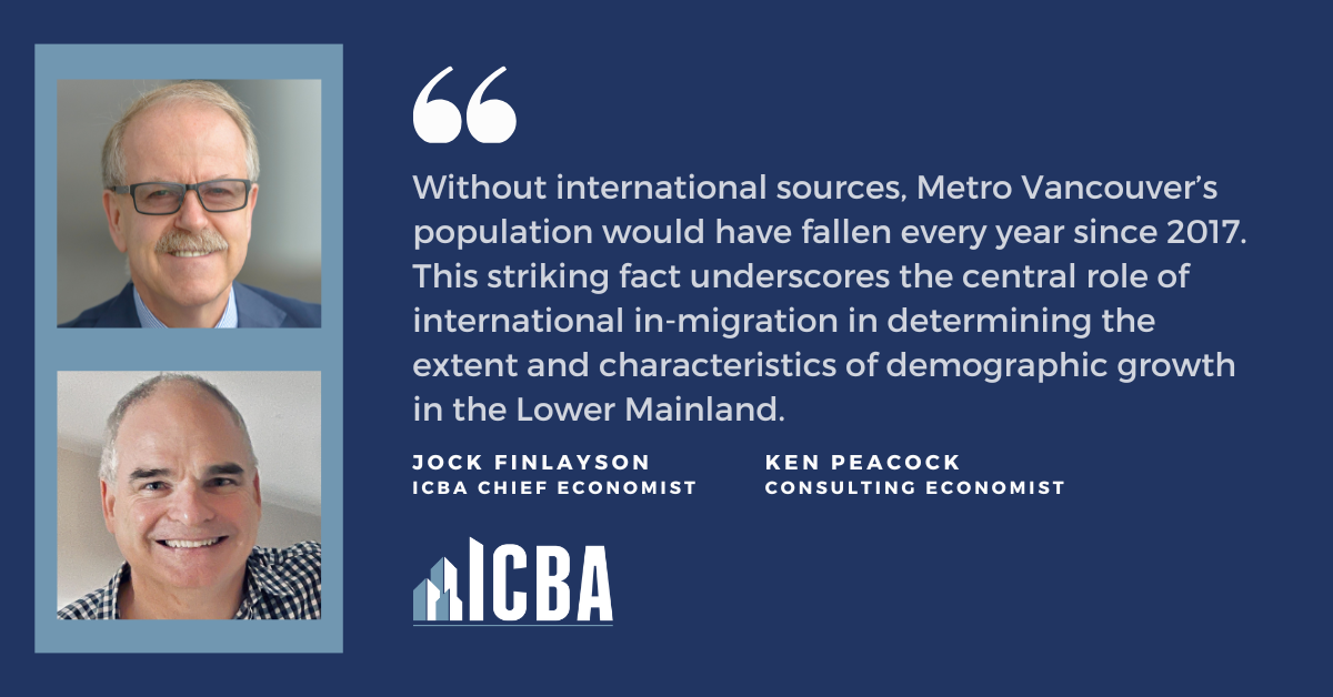 ICBA ECONOMICS: Metro Vancouver Population Review and Update