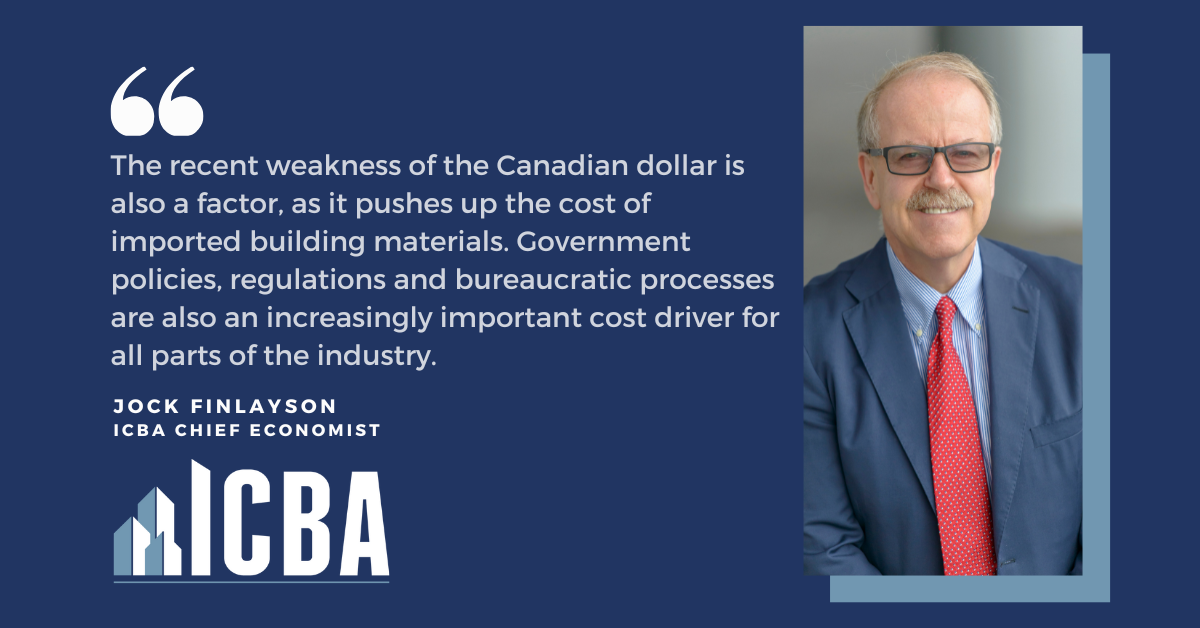 ICBA ECONOMICS: Construction Prices Still Rising Faster than Overall Inflation