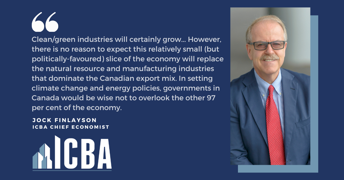 ICBA ECONOMICS: What is and How Big is the “Clean/Green” Economy?