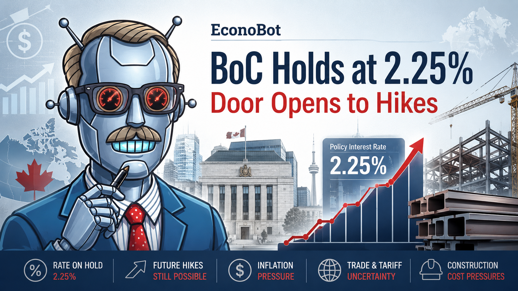 ICBA EconoBot | BoC Holds at 2.25% and Cracks the Door to Hikes