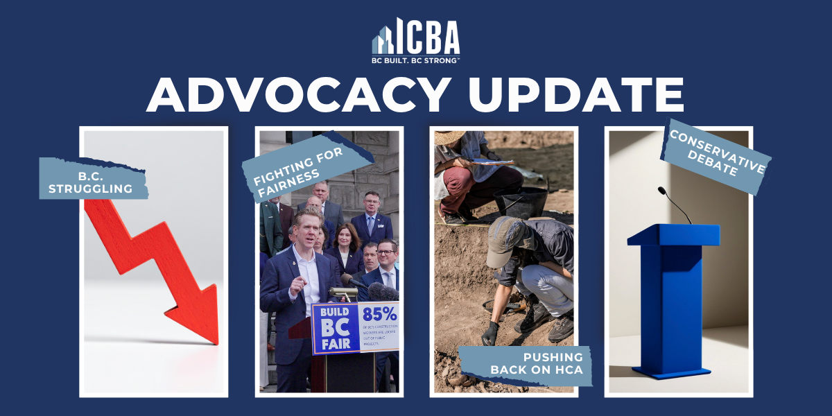 ICBA ADVOCACY UPDATE: B.C. recession, fair bids, Metro DCCs