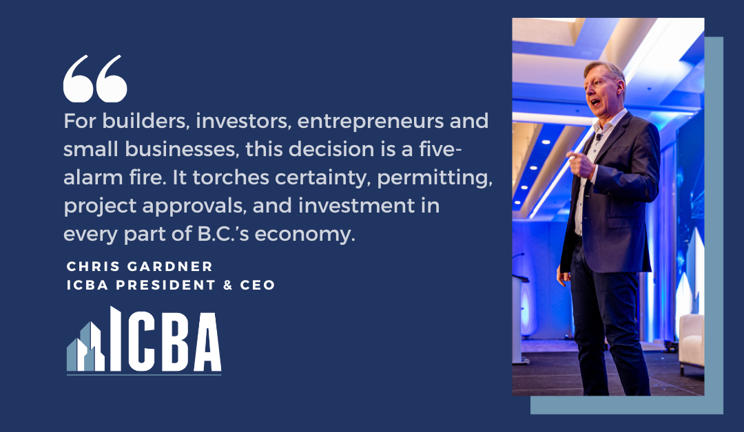 ICBA NEWS RELEASE: Eby Must Recall the Legislature and Repeal DRIPA: ICBA