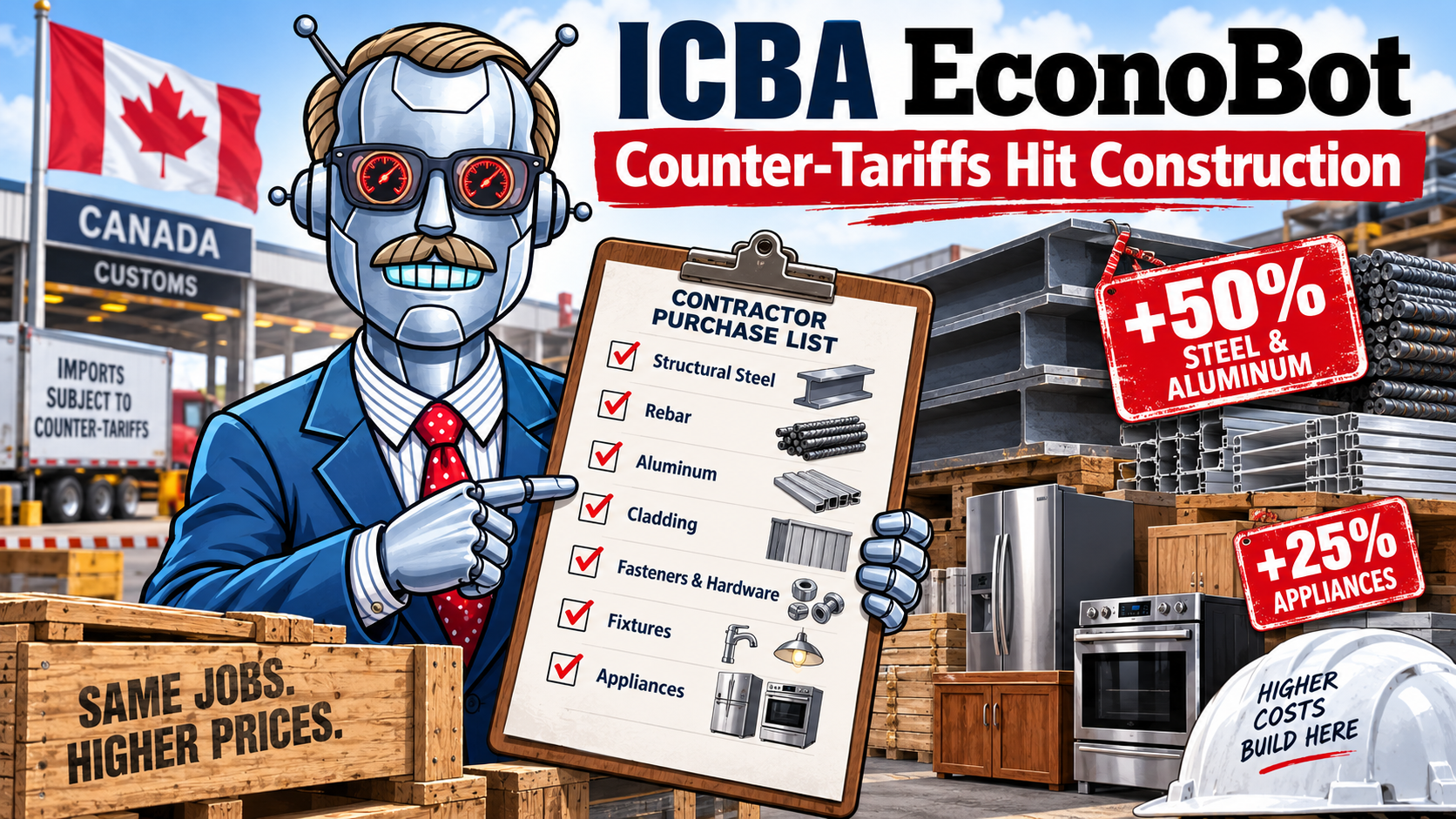 ICBA EconoBot | Counter-Tariffs Land on Construction's Shopping List