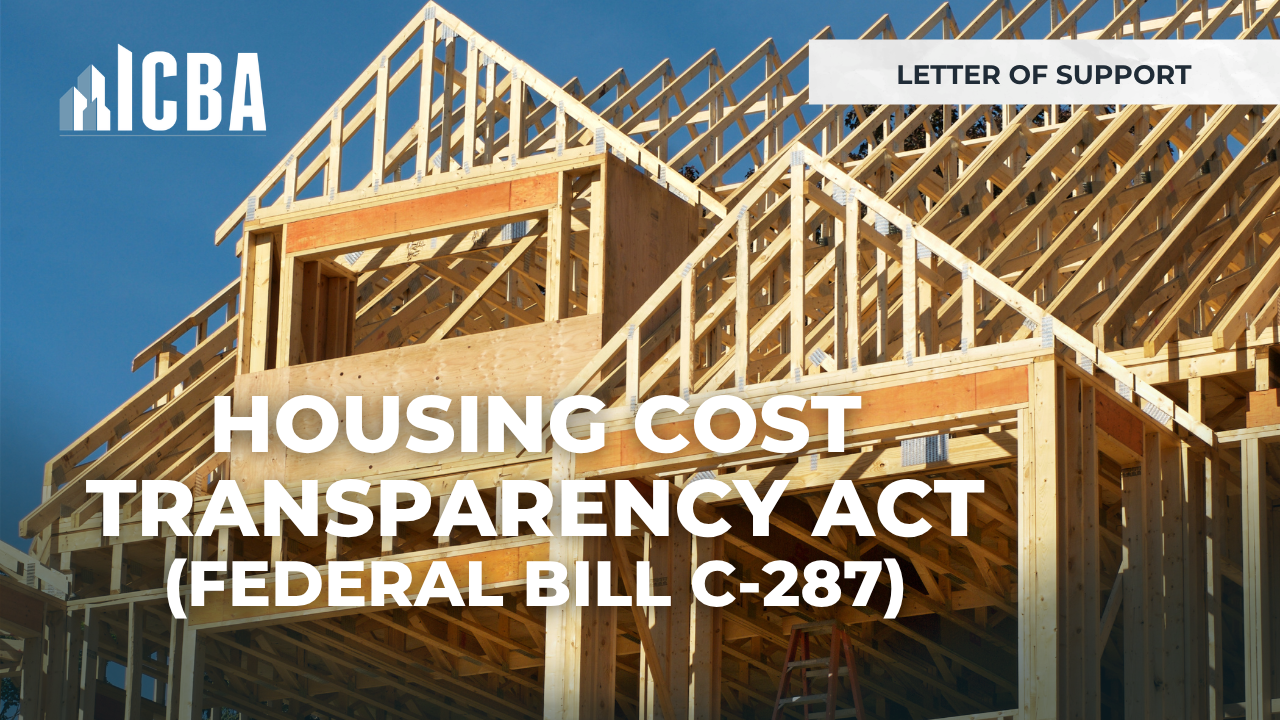 ICBA Supports Bill C-287 (Housing Cost Transparency Act)